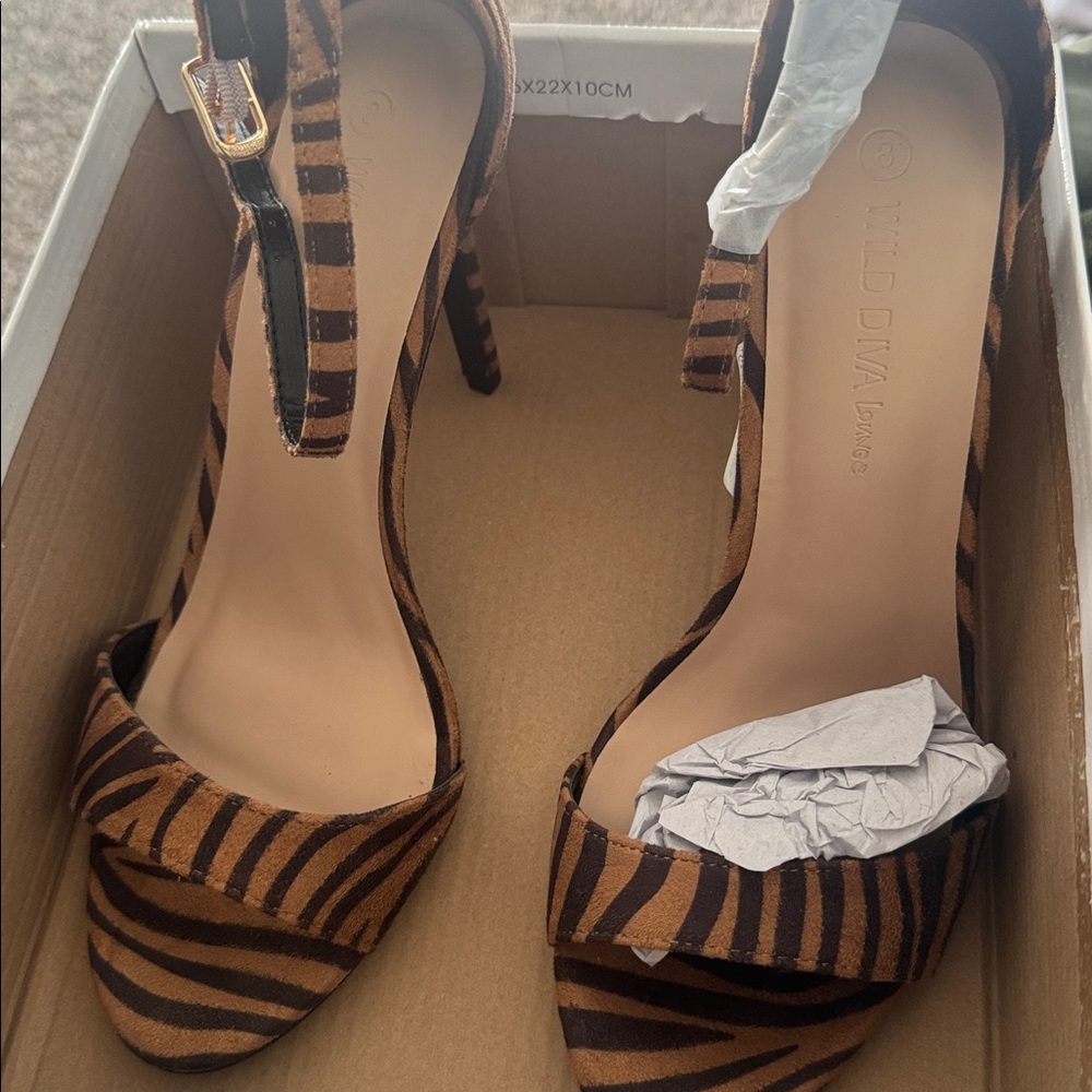 Wild Diva Zebra Print Heels